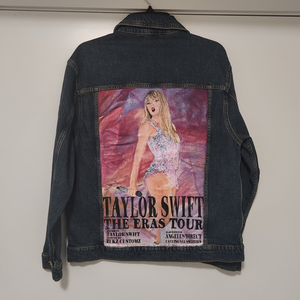 Custom Hand Painted Taylor Swift Eras Tour Denim Jacket